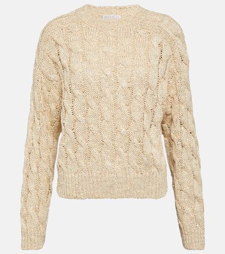 Cable-knit embellished sweater - Brunello Cucinelli - Modalova