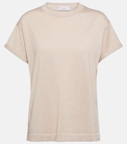 Cashmere and silk blend T-shirt - Brunello Cucinelli - Modalova