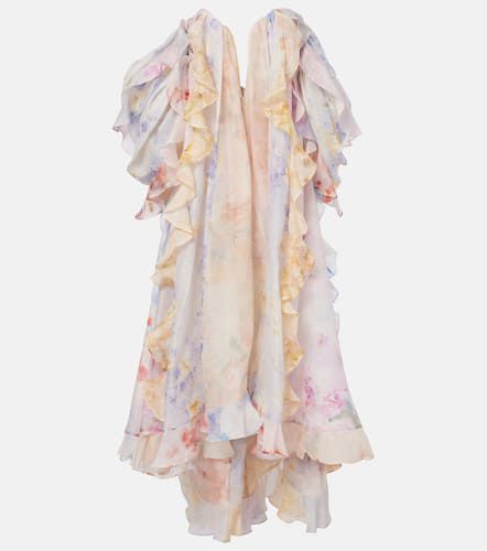 Crush linen and silk organza bustier gown - Zimmermann - Modalova