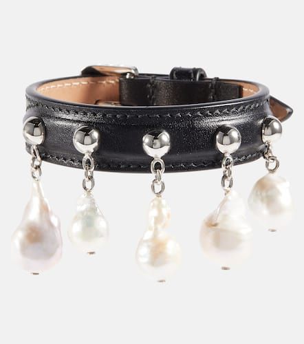 Mother-of-pearl leather bracelet - Alaia - Modalova