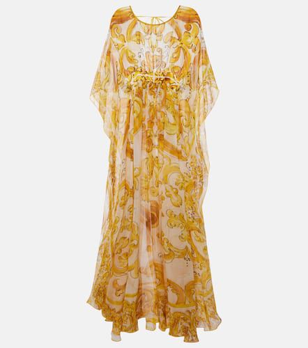 Majolica silk chiffon maxi dress - Dolce&Gabbana - Modalova