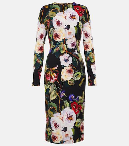 Floral silk-blend midi dress - Dolce&Gabbana - Modalova