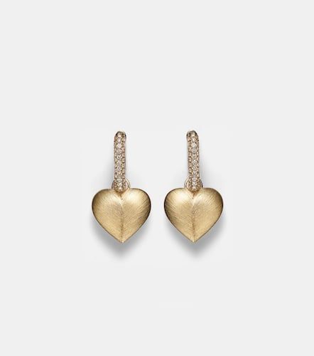 Heart 18kt earrings with diamonds - Shay Jewelry - Modalova