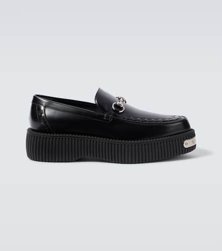 Horsebit leather platform loafers - Gucci - Modalova