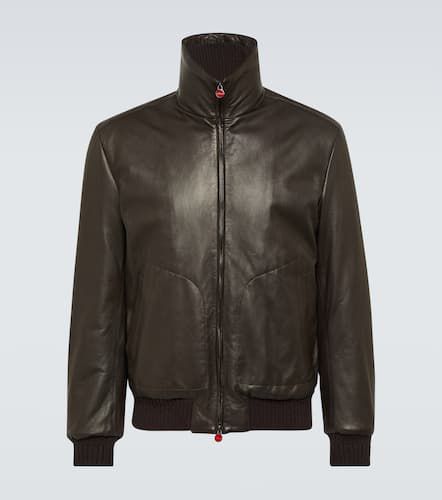 Cashmere-trimmed leather jacket - Kiton - Modalova