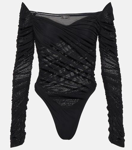 Mugler Off-Shoulder-Body aus Mesh - Mugler - Modalova