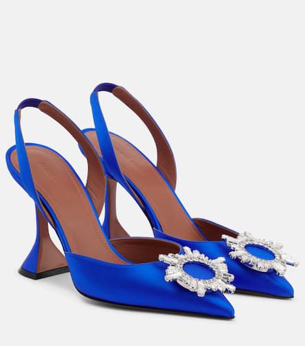 Pumps slingback Begum in raso - Amina Muaddi - Modalova