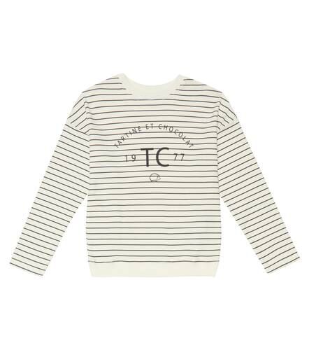 Logo striped cotton top - Tartine et Chocolat - Modalova