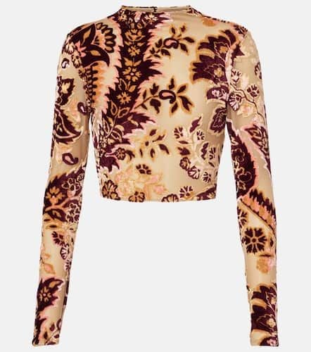 Crop top de tul y terciopelo en jacquard - Etro - Modalova