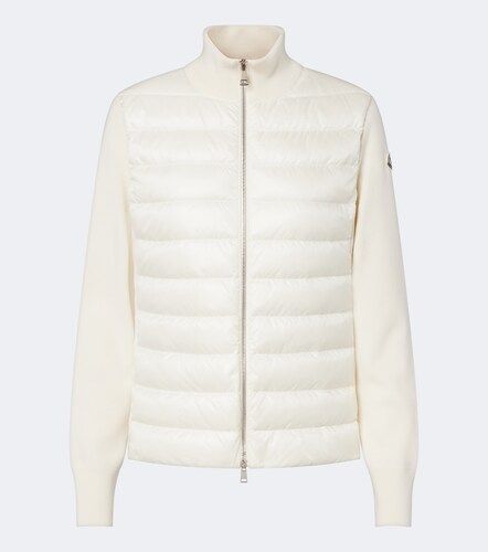 Down-paneled virgin wool cardigan - Moncler - Modalova