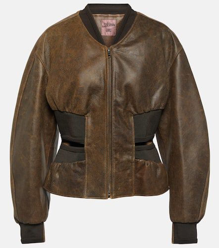 X KNWLS cutout leather bomber jacket - Jean Paul Gaultier - Modalova