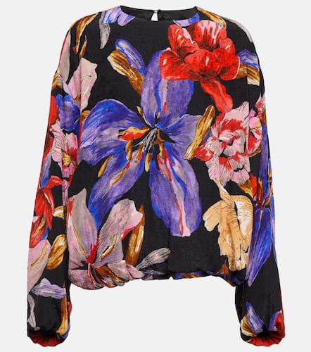 Floral silk-blend top - Dries Van Noten - Modalova