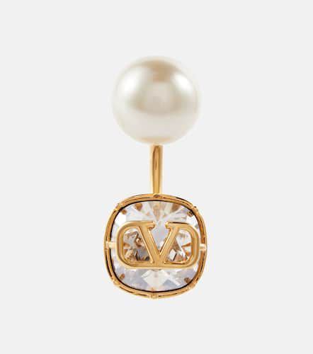 VLogo faux pearl and crystal single earring - Valentino - Modalova