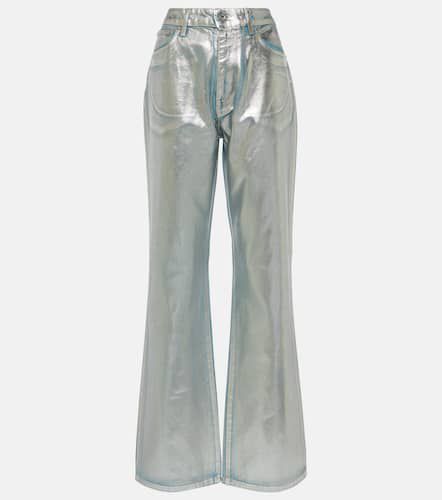 Metallic high-rise straight pants - Rabanne - Modalova