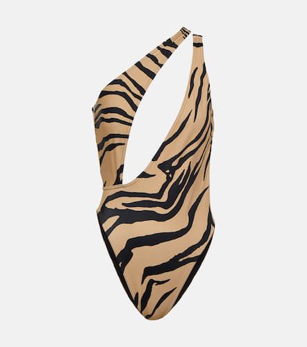 Asymmetric zebra-print swimsuit - Stella McCartney - Modalova