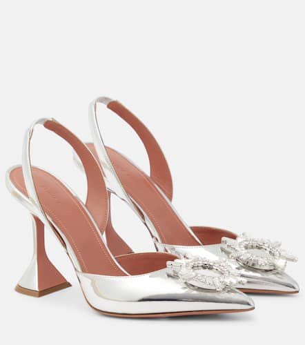 Begum mirrored leather slingback pumps - Amina Muaddi - Modalova