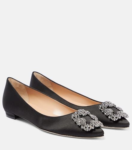 Hangisiflat embellished satin ballet flats - Manolo Blahnik - Modalova