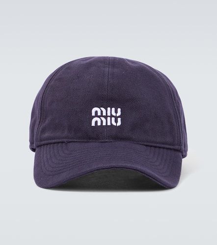 Miu Miu Logo denim baseball cap - Miu Miu - Modalova