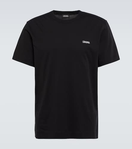 Zegna Camiseta de algodón con logo - Zegna - Modalova