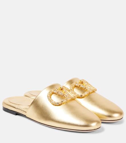 Slippers VLogo Signature aus Metallic-Leder - Valentino Garavani - Modalova