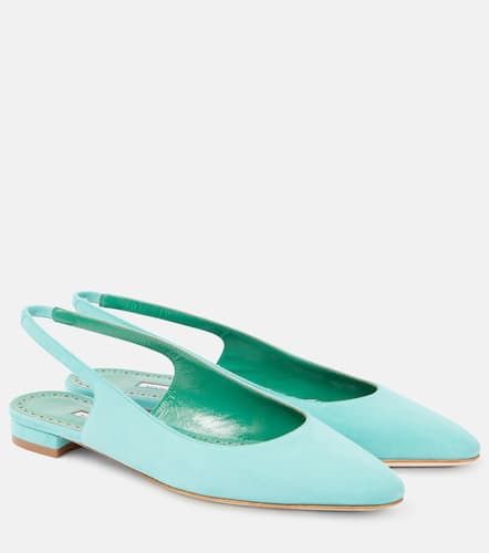 Slingback-Ballerinas Sawra 10 aus Veloursleder - Manolo Blahnik - Modalova