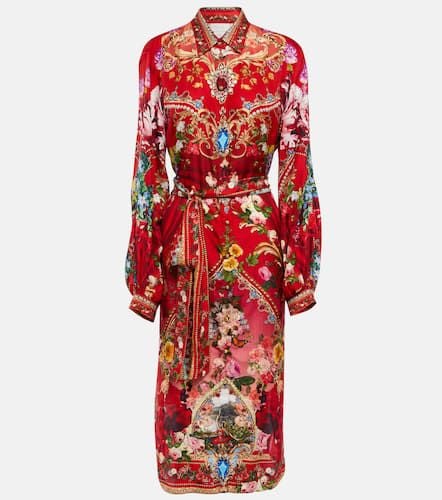 Printed embellished silk midi dress - Camilla - Modalova