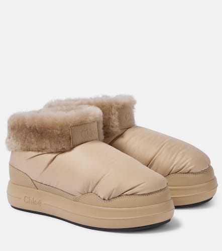 ChloÃ© Polar shearling-trimmed ankle boots - Chloe - Modalova