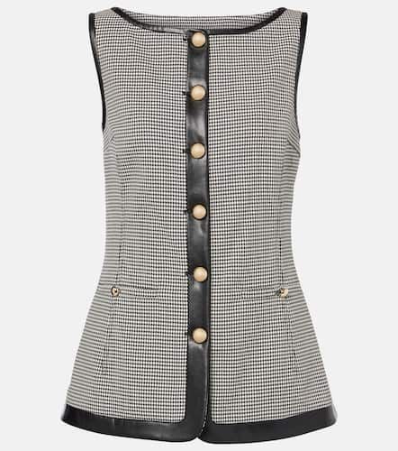 Cressida checked faux leather-trimmed vest - Simkhai - Modalova