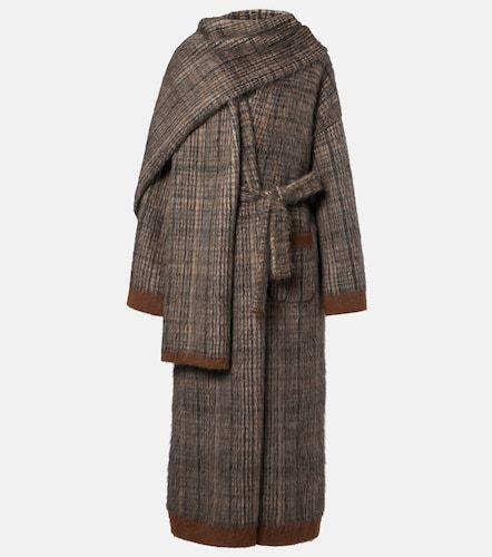 Checked mohair and wool-blend wrap cardigan - Brunello Cucinelli - Modalova