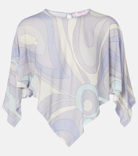 Orchidee asymmetric wool-blend crop top - Pucci - Modalova