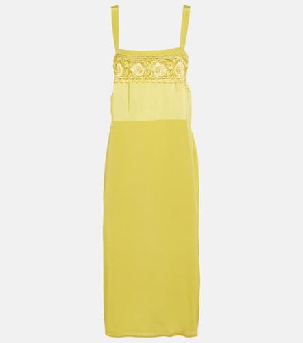 Robe midi en soie mélangée à dentelle - Maison Margiela - Modalova