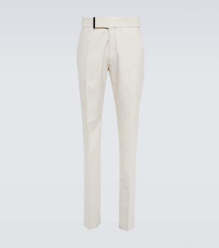 Mid-rise slim silk and wool pants - Tom Ford - Modalova