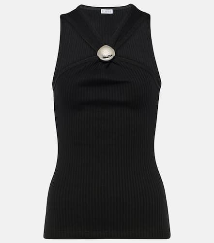 Pebble ribbed-knit cotton jersey top - Loewe - Modalova