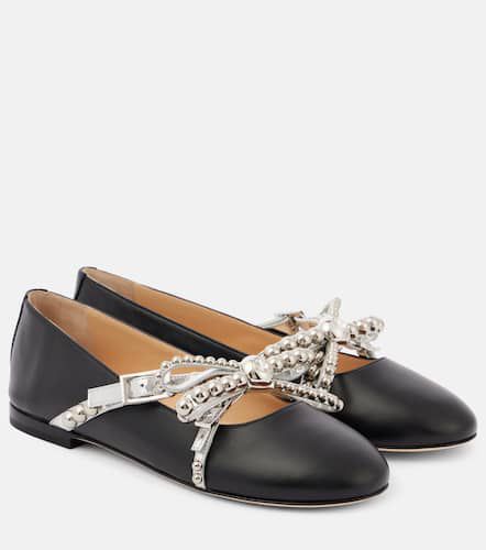 Embellished leather ballet flats - Mach & Mach - Modalova