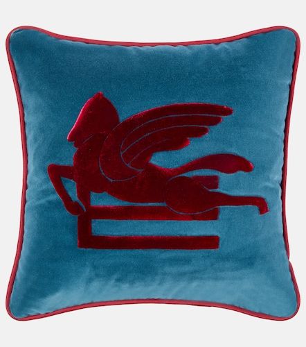 Cuscino in cotone e velluto con ricamo - Etro - Modalova