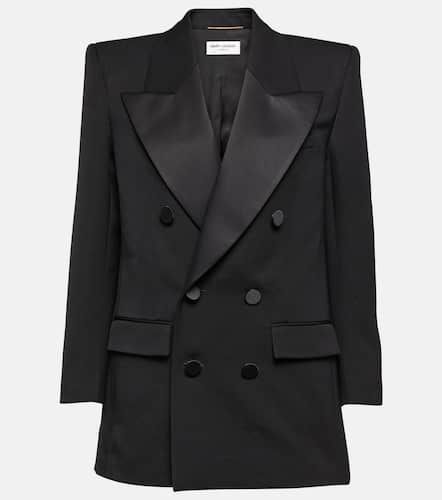 Double-breasted wool tuxedo jacket - Saint Laurent - Modalova