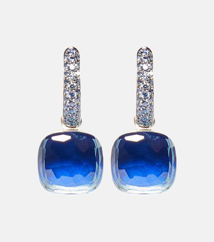 Nudo Classic 18kt rose and white gold earrings with topaz and sapphires - Pomellato - Modalova