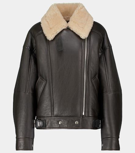 Giacca biker in shearling e pelle - Acne Studios - Modalova