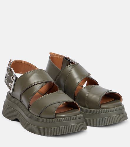 Ganni Leather platform sandals - Ganni - Modalova