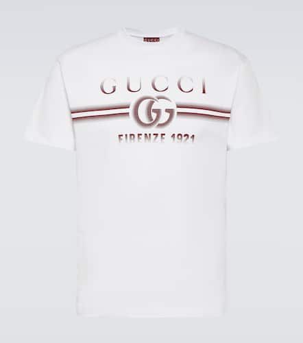 T-shirt in jersey di cotone con logo - Gucci - Modalova