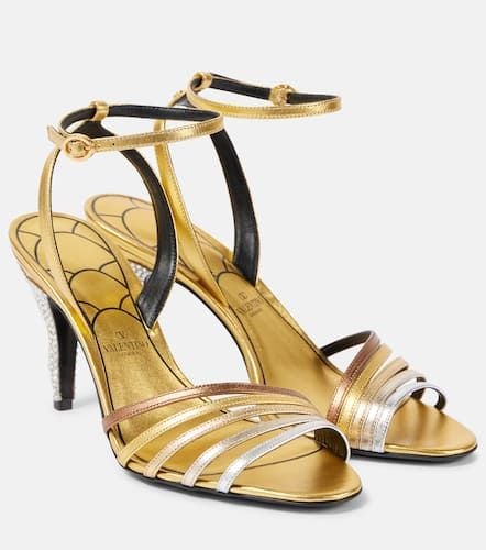 Ladycrush embellished metallic leather sandals - Valentino Garavani - Modalova