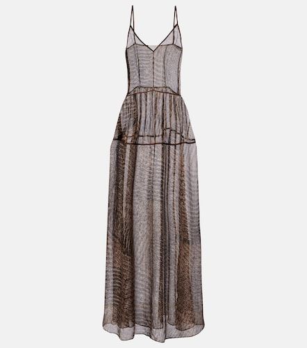 Vestido largo de seda semitransparente estampado - Jacques Wei - Modalova