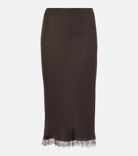 Indira lace-trimmed silk-blend midi skirt - The Row - Modalova