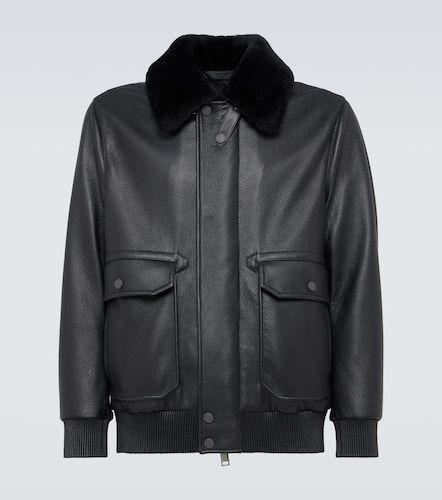 Bomber in pelle con shearling - Brioni - Modalova