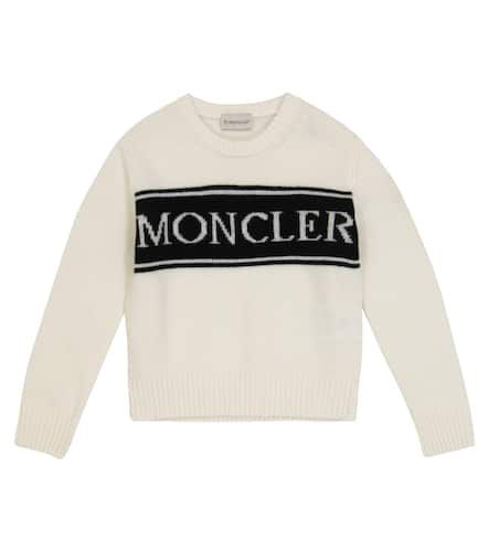 Logo intarsia wool knit sweater - Moncler Enfant - Modalova