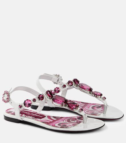 Embellished leather sandals - Dolce&Gabbana - Modalova