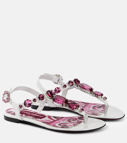 Sandalias de piel adornada - Dolce&Gabbana - Modalova
