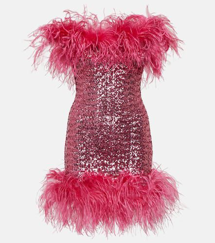 OsÃ©ree Feather-trimmed sequined minidress - Oseree - Modalova