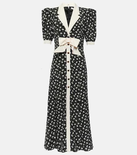 Bow-detail printed silk maxi dress - Alessandra Rich - Modalova