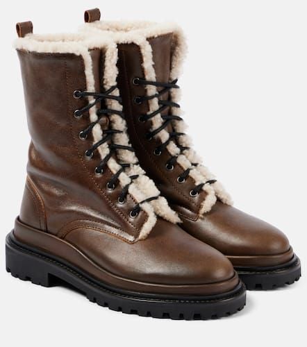 Ghiso shearling-lined leather combat boots - Isabel Marant - Modalova